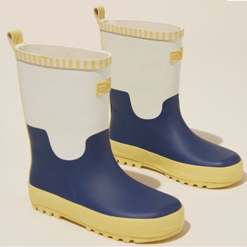 Make an Offer! Cotton On Navy and Yellow Kids Rain Boots